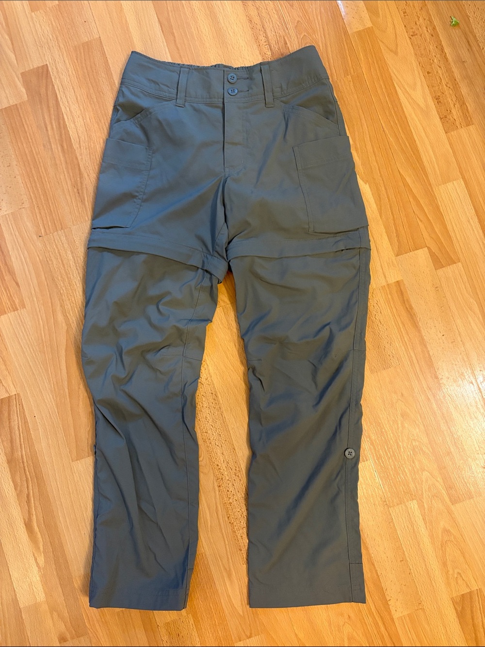 REI gray kids, convertible, hiking and camping pants girls medium 10–12